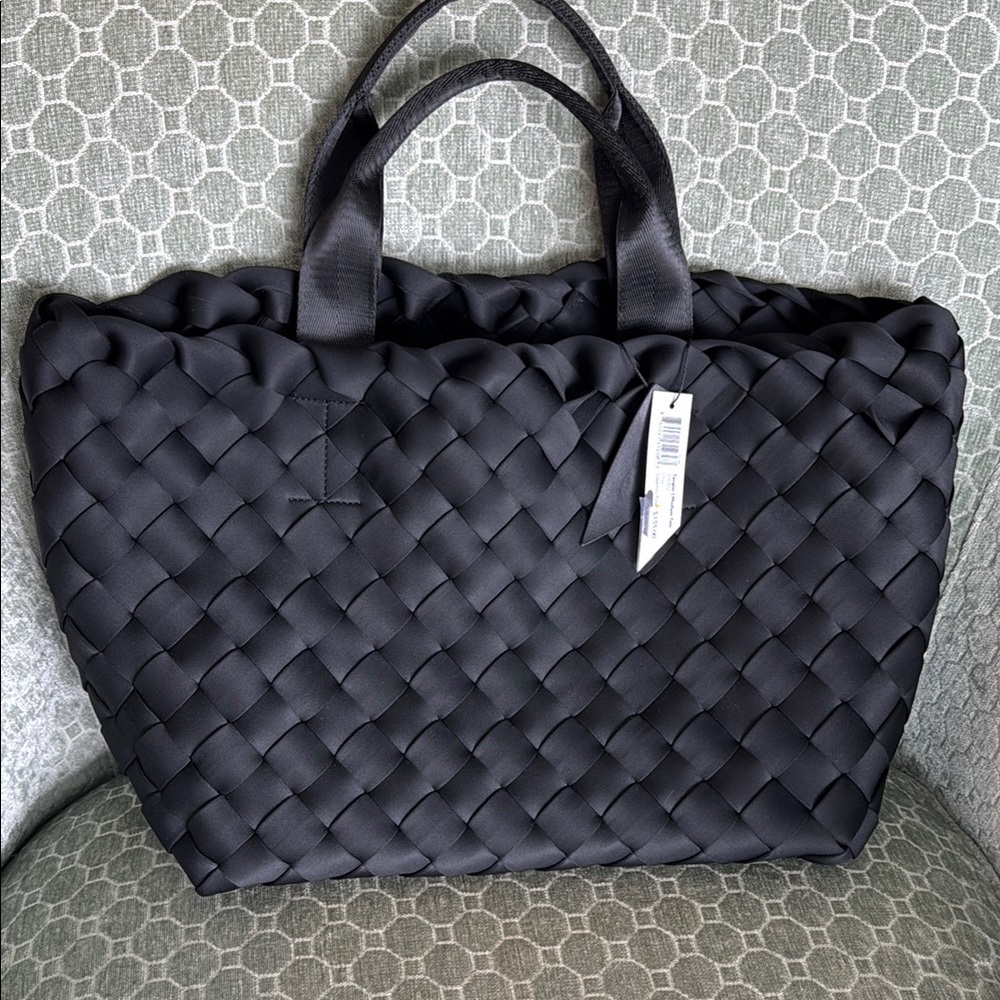NWT Naghedi Tangier Medium Onyx Woven Tote Bag - No Pouch